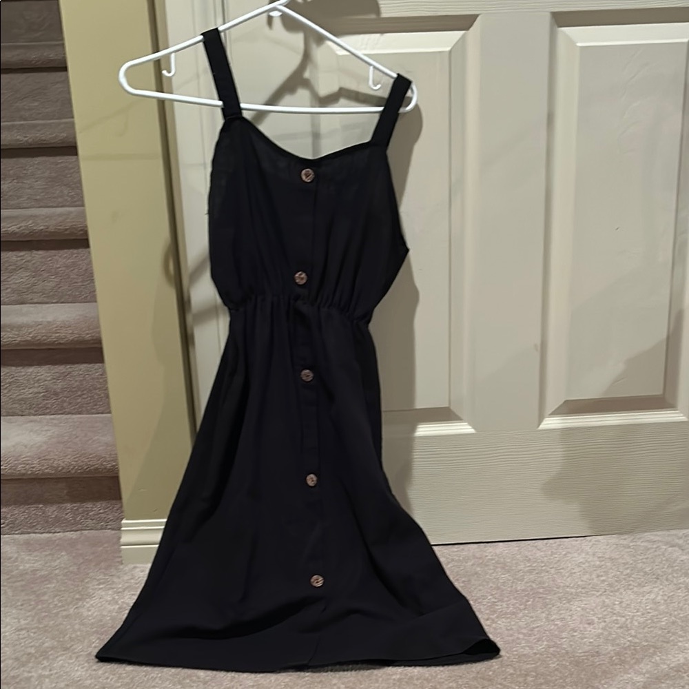Elegant Black Button-Down Dress